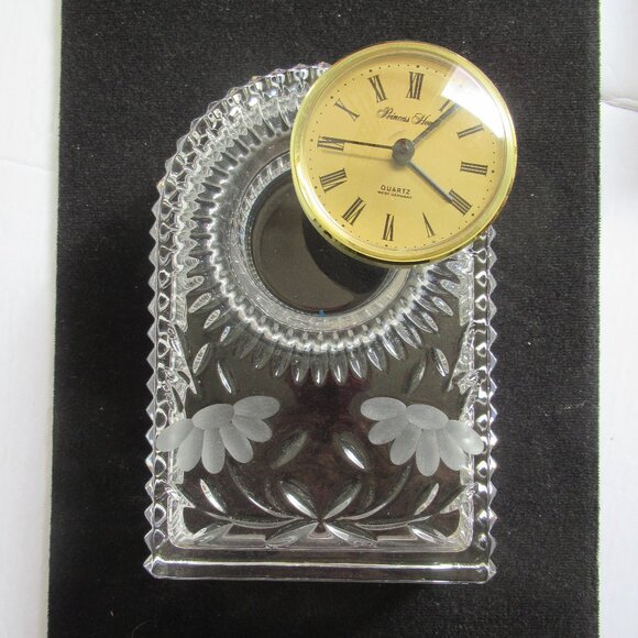 Princess House Led Crystal Mantel Clock. Gold, Unused, Vintage - Picture 7 of 11